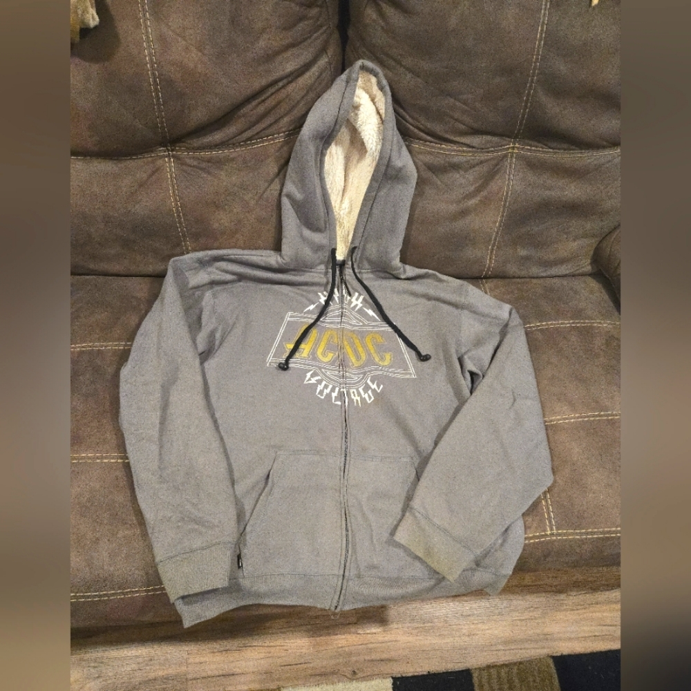 Mens XXL AC/DC hooded zip up